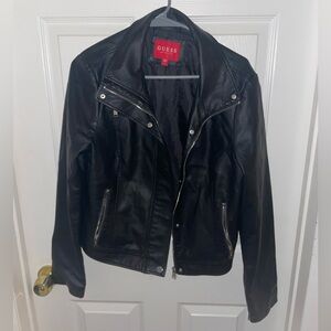 Guess Black Leather Jacket